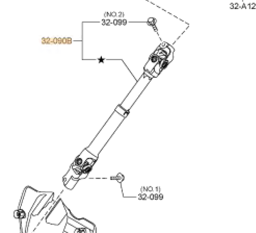 Вал рулевой колонки, нижний TK5232AB0 MAZDA