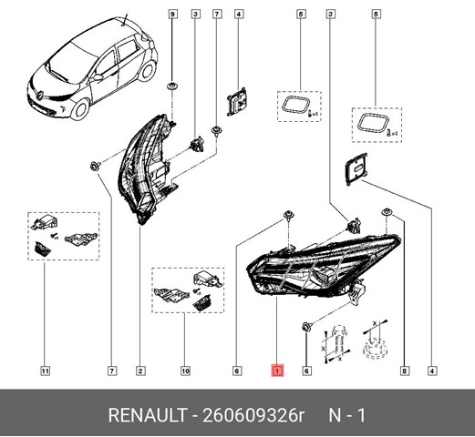 RENAULT 260609326R Левая фара в наличии Ужгород