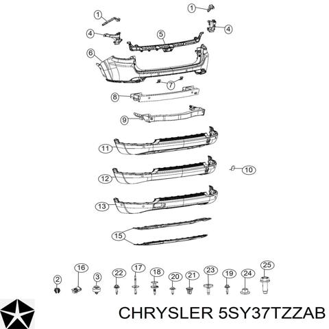 Бампер задний, верхняя часть 5SY37TZZAB CHRYSLER