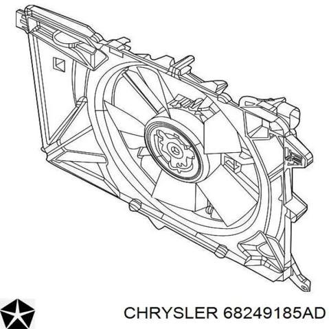 68249185AD Диффузор радиатора охлаждения, в сборе с мотором и крыльчаткой купить Днепр