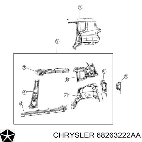 Крыло заднее правое 68263222AA CHRYSLER