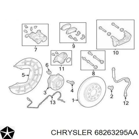 68263295AA CHRYSLER Суппорт тормозной задний правый купить в Харьков