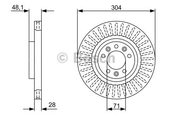 Диск тормозной передний 0986479A89 BOSCH