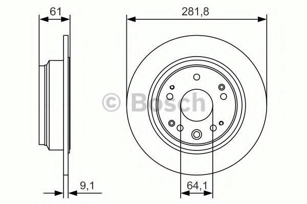 Диск тормозной задний 0986479A91 BOSCH