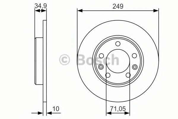 Bosch диск гальм. задн. peugeot 308 13- 0 986 479 C23