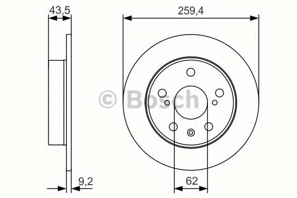 Диск тормозной задний 0986479C44 BOSCH