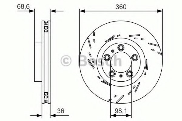 Диск тормозной передний 0986479D22 BOSCH