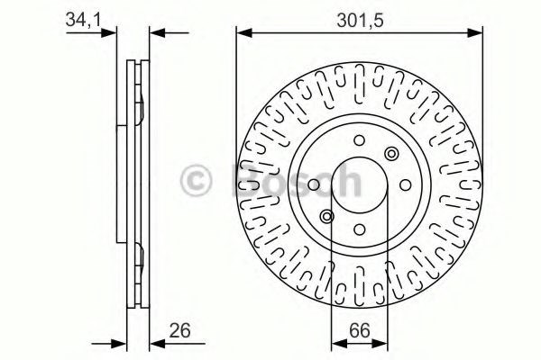 Bosch гальмівний диск передн. citroen c4 2.0i,2.0hdi,grand c4 picasso 1.6,2.0 (30226) 0 986 479 D36