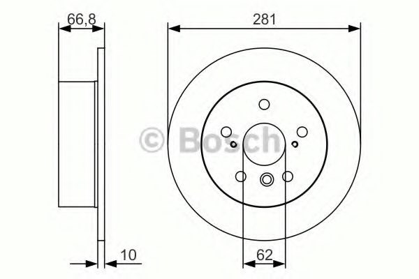Диск тормозной задний 0986479R06 BOSCH