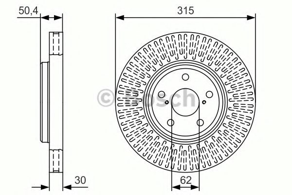 Передний тормозной диск 0986479T40 BOSCH