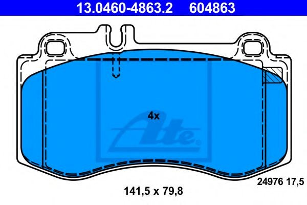 Колодки тормозные дисковые комплект 13046048632 ATE
