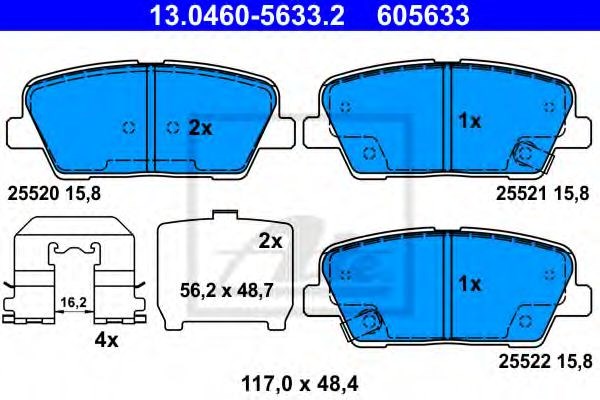 Задние колодки 13046056332 ATE