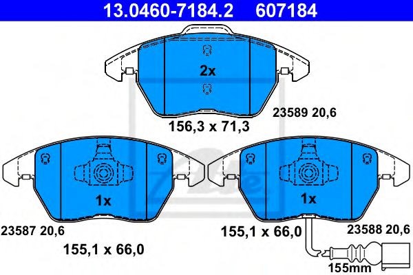 Комплект гальмівних колодок з 4 шт. дисків 13.0460-7184.2