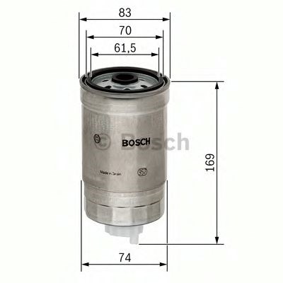 Bosch n4198 h=169mm  фільтр паливний диз. fiat brava 1.9/2.4 jtd alfa jtd 1 457 434 198
