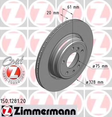 Дисковый тормоз 150128120 ZIMMERMANN