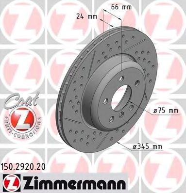 Диск тормозной задний 150292020 ZIMMERMANN