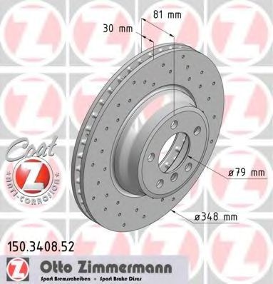 Передний тормозной диск 150340852 ZIMMERMANN