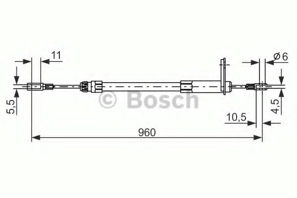 Bosch  db трос ручного гальма лів. w202 94- 1 987 477 219