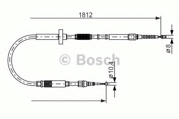 Bosch audi трос ручного гальма a4 95- 1812 лів/прав 1 987 477 659
