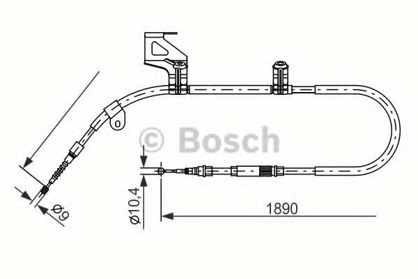 Трос стояночного тормоза задний левый 1987477803 BOSCH