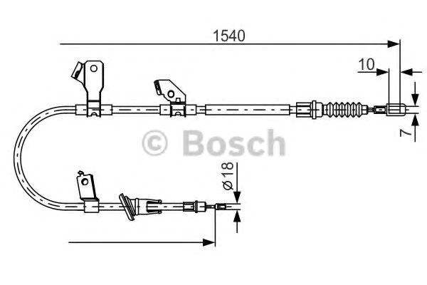 Bosch mitsubishi трос ручного гальма лів. colt -12, smart fortfour -06 1 987 482 271