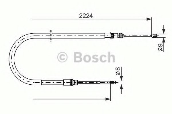 Bosch renault трос ручного гальма laguna 07-, nissan primera 02- 1 987 482 303