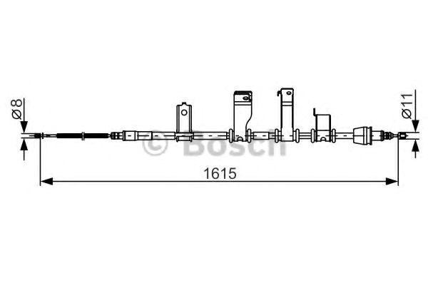 Трос ручника задний 1987482349 BOSCH