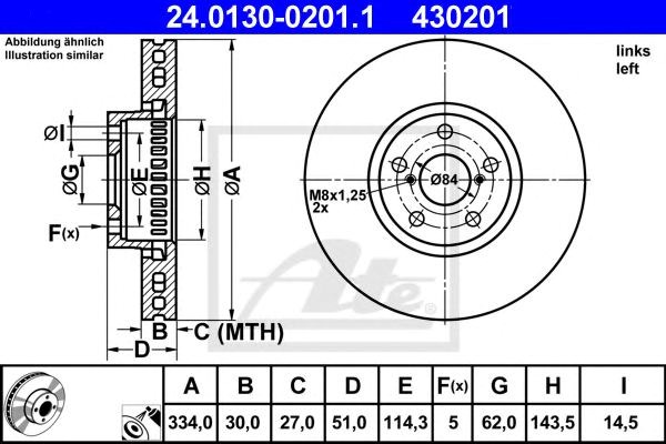 Передний тормозной диск 24013002011 ATE