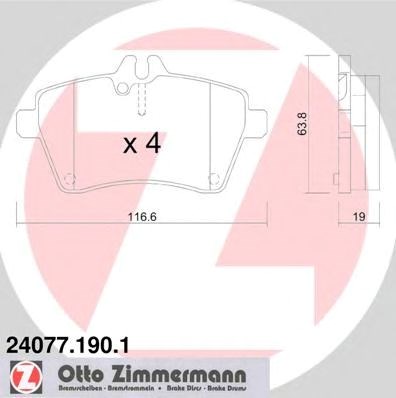 Колодки тормозные 240771901 ZIMMERMANN