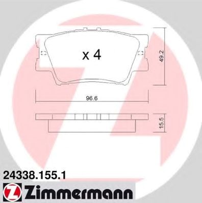 Колодки на тормоз задний дисковый 243381551 ZIMMERMANN