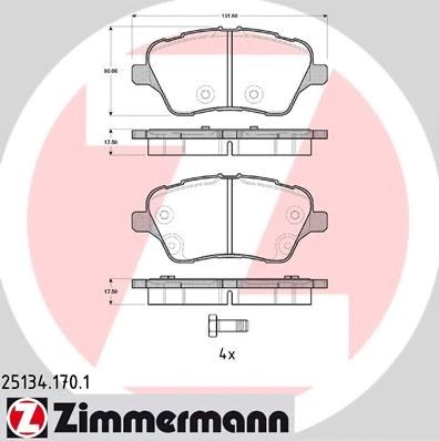 Колодки тормозные 251341701 ZIMMERMANN