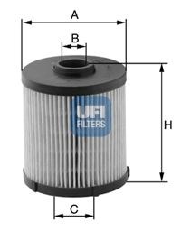 Фільтр паливний vag 1.6, 1.9, 2.0 tdi 04- (вир-во ufi) 26.021.00