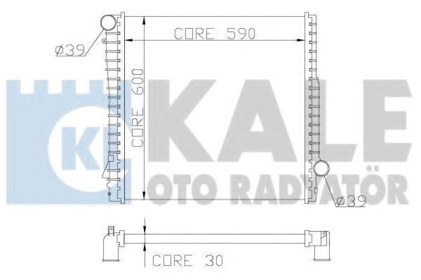 Kale bmw радіатор охолодження двиг. x5 e53 3.0d/3.0i 354300
