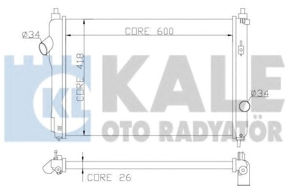 Радиатор водяной 355100 KALE