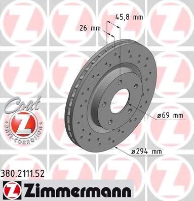 Ротор тормозной 380211152 ZIMMERMANN