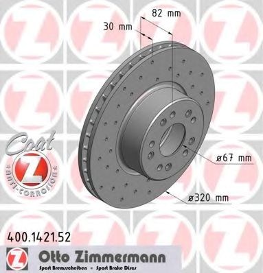 Передний тормозной диск 400142152 ZIMMERMANN