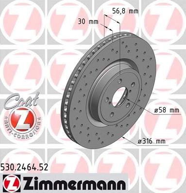 Передний тормозной диск 530246452 ZIMMERMANN