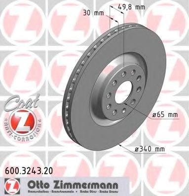 Диск тормозной передний 600324320 ZIMMERMANN