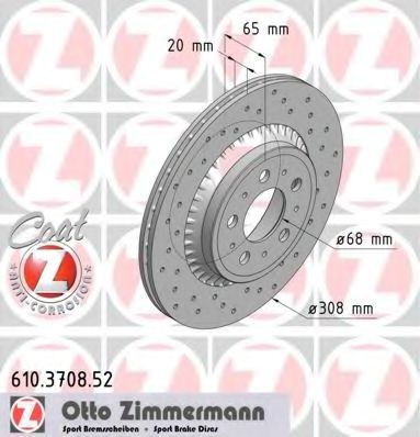 Тормозные диски 610370852 ZIMMERMANN