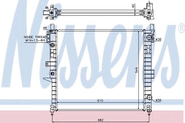 Радиатор водяной 62787A NISSENS