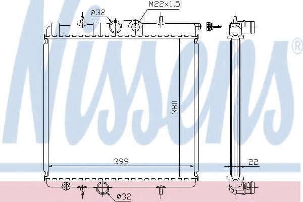 Радиатор водяной 63708A NISSENS