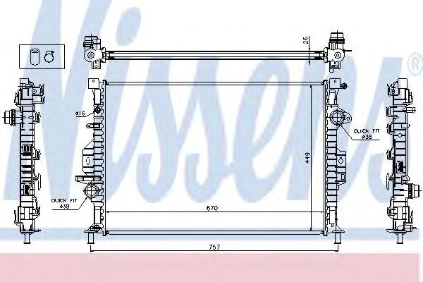 Радиатор охлаждения 65615A NISSENS