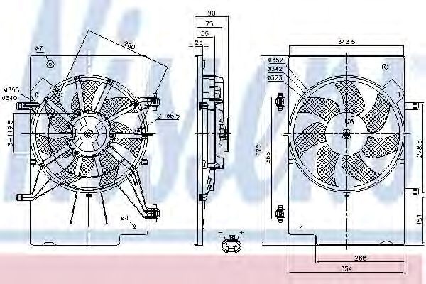 Nissens ford вентилятор радіатора (з системою кондиц.) b-max, fiesta vi 1.25/1.6 08- 85768
