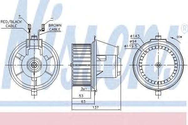 Вентилятор печки 87148 NISSENS