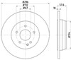 Диск тормозной задний 8DD355110091 HELLA