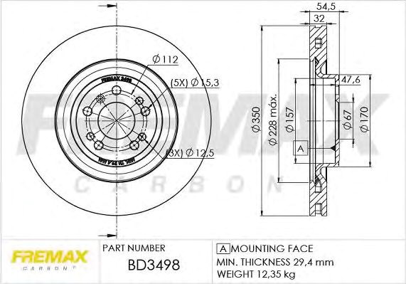 Диск тормозной передний BD3498 FREMAX