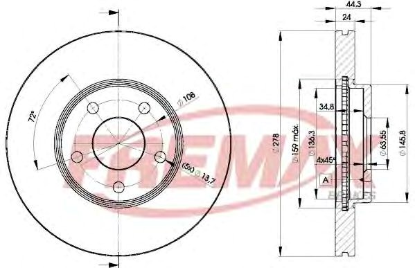 Диск тормозной передний BD5980 FREMAX