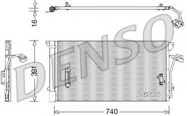 Трубопроводы и радиатор кондиционера DCN02027 DENSO