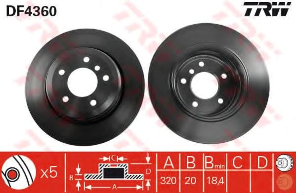 Тормозные диски DF4360 TRW