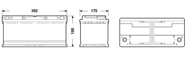 Акумулятор 105ah-12v exide agm (392х175х190), r, en950 EK1050